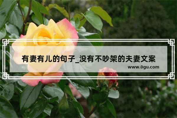 有妻有儿的句子_没有不吵架的夫妻文案