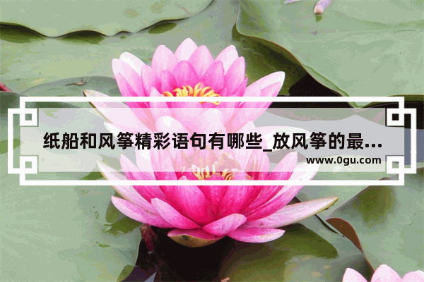 纸船和风筝精彩语句有哪些_放风筝的最后一句话 写什么更好