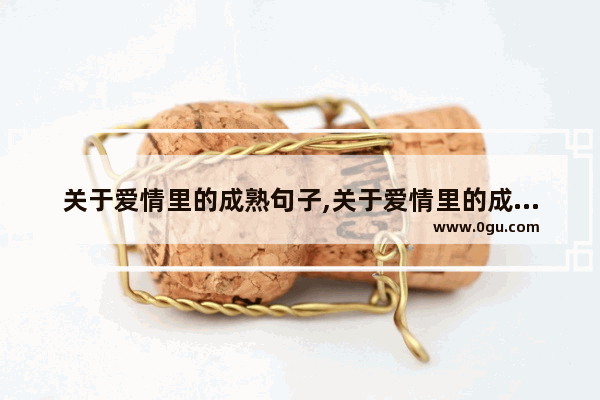 关于爱情里的成熟句子,关于爱情里的成熟句子