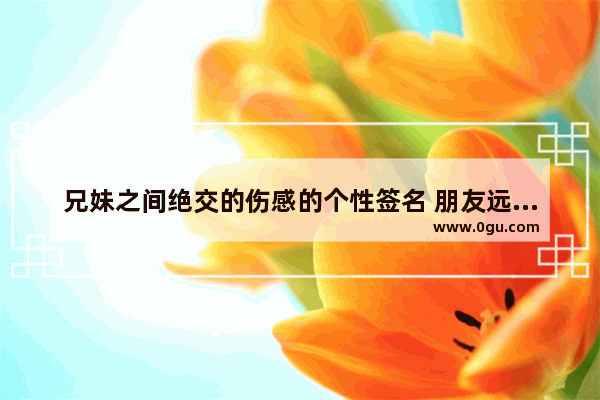 兄妹之间绝交的伤感的个性签名 朋友远离你伤感的句子短句