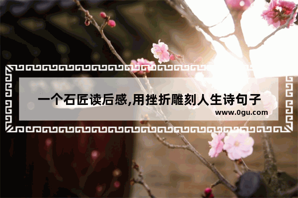 一个石匠读后感,用挫折雕刻人生诗句子