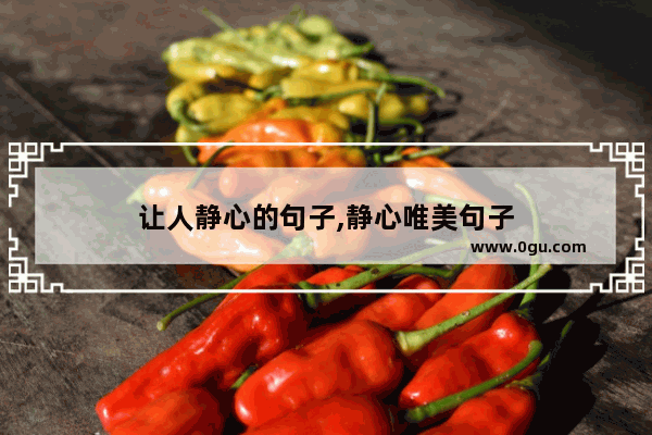 让人静心的句子,静心唯美句子
