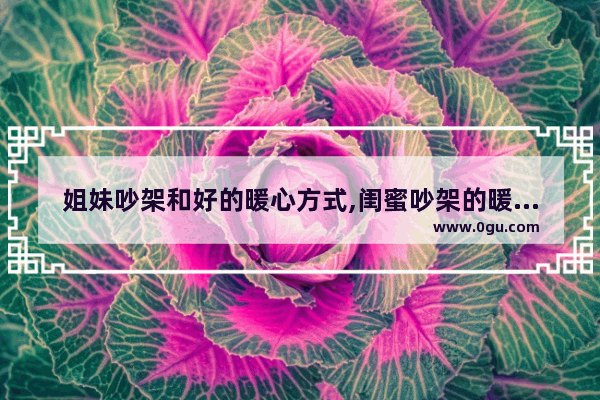 姐妹吵架和好的暖心方式,闺蜜吵架的暖心句子短句
