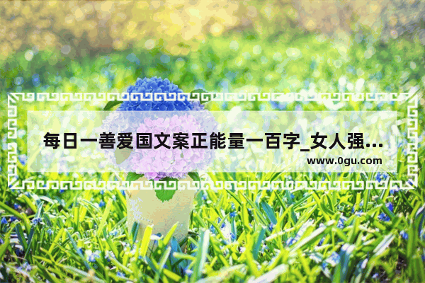 每日一善爱国文案正能量一百字_女人强大正能量的句子说说