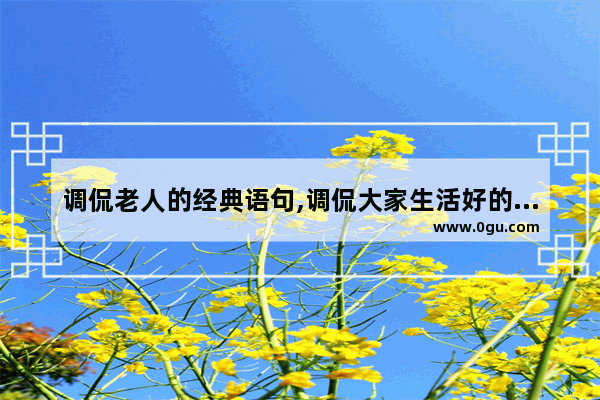 调侃老人的经典语句,调侃大家生活好的句子