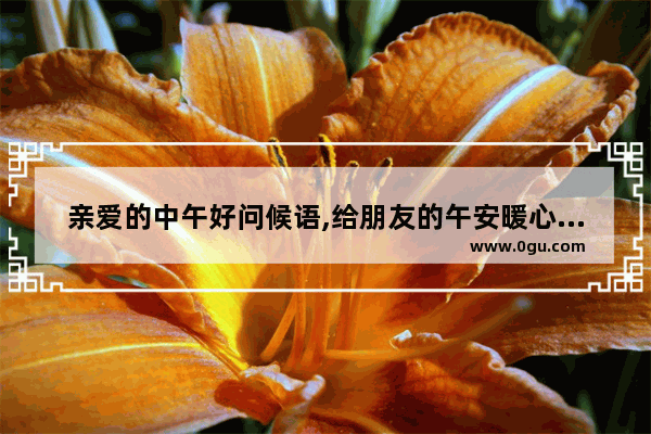 亲爱的中午好问候语,给朋友的午安暖心句子简短