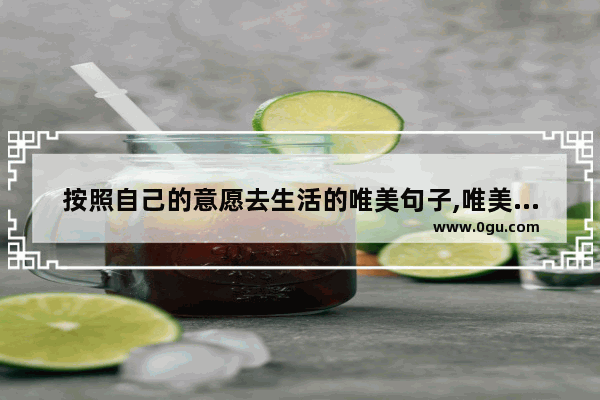 按照自己的意愿去生活的唯美句子,唯美句子8个字