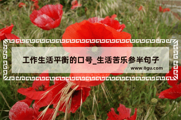工作生活平衡的口号_生活苦乐参半句子