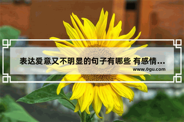表达爱意又不明显的句子有哪些 有感情而且不明显的句子