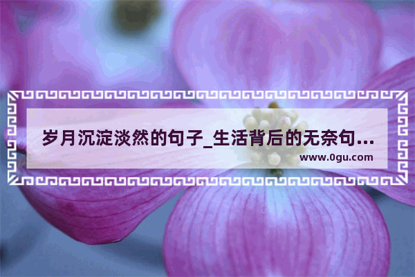 岁月沉淀淡然的句子_生活背后的无奈句子说说