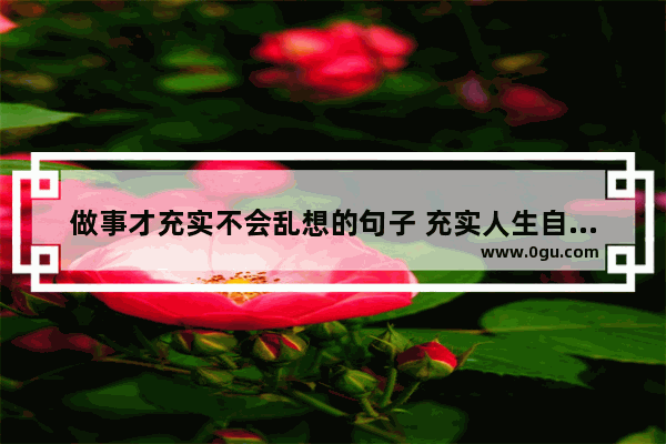 做事才充实不会乱想的句子 充实人生自我掌控的句子