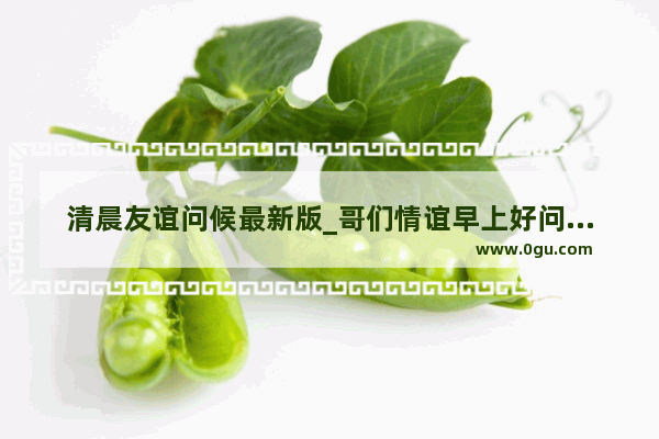 清晨友谊问候最新版_哥们情谊早上好问候语