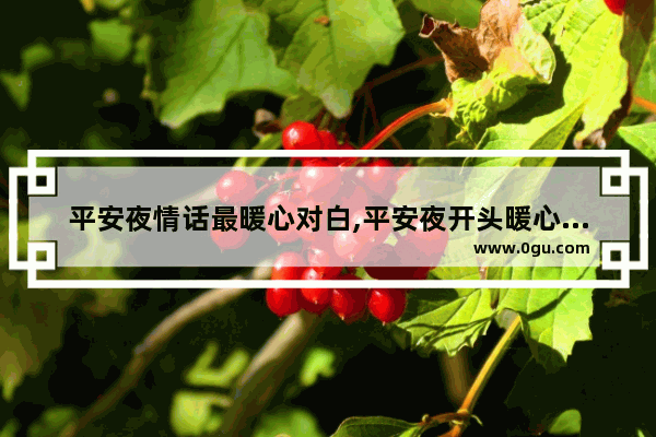 平安夜情话最暖心对白,平安夜开头暖心句子大全