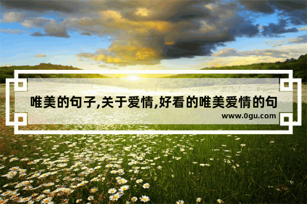 唯美的句子,关于爱情,好看的唯美爱情的句子