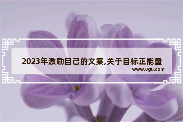 2023年激励自己的文案,关于目标正能量的句子励志