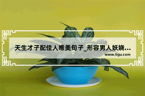 天生才子配佳人唯美句子_形容男人妖娆的唯美句子
