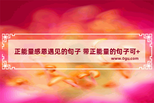 正能量感恩遇见的句子 带正能量的句子可++
