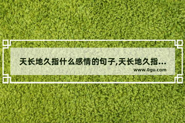 天长地久指什么感情的句子,天长地久指什么感情的句子