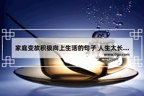 家庭变故积极向上生活的句子 人生太长难免变故的句子