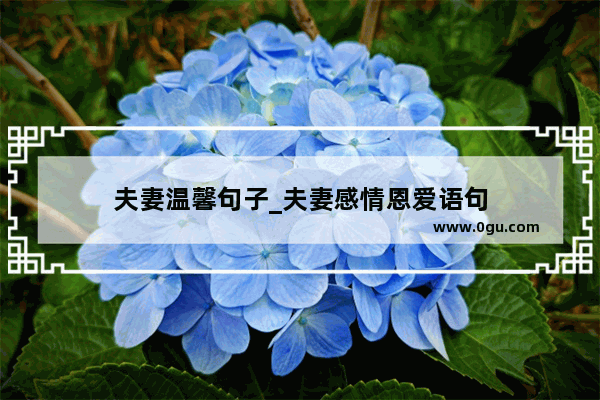 夫妻温馨句子_夫妻感情恩爱语句