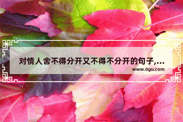 对情人舍不得分开又不得不分开的句子,喜欢也敢于放弃的人的句子