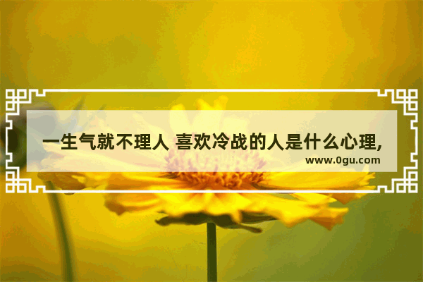 一生气就不理人 喜欢冷战的人是什么心理,不想对喜欢的人发火的句子