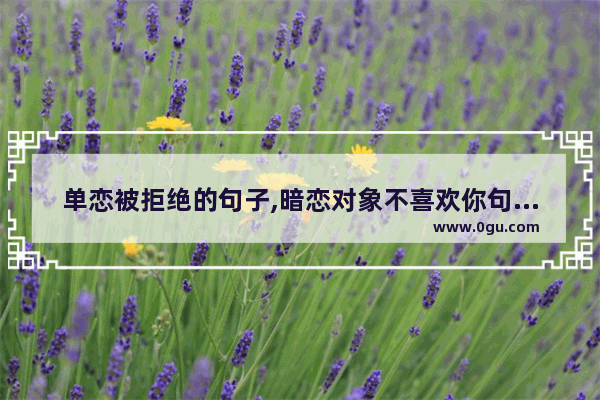 单恋被拒绝的句子,暗恋对象不喜欢你句子说说