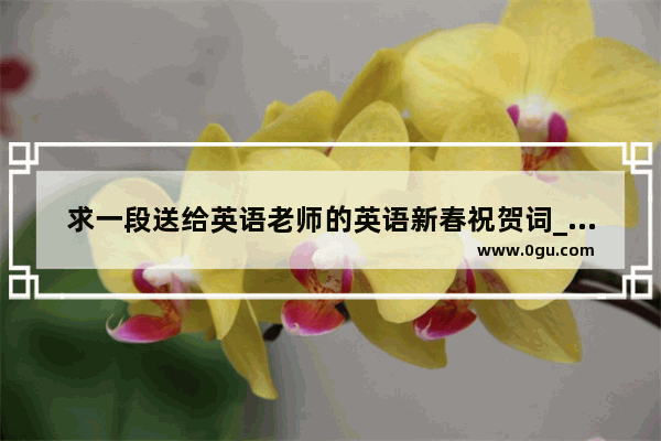 求一段送给英语老师的英语新春祝贺词_新年要到了 如何给研究生导师写一封英文祝福邮件