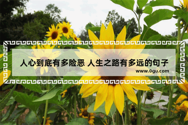 人心到底有多险恶 人生之路有多远的句子