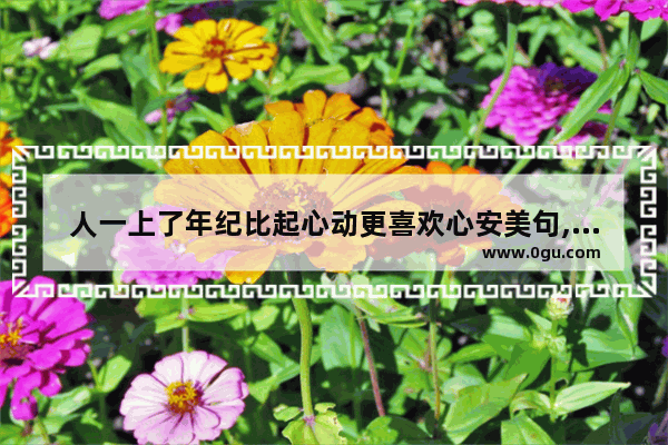 人一上了年纪比起心动更喜欢心安美句,看到喜欢的人就心动的句子