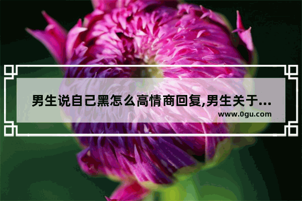 男生说自己黑怎么高情商回复,男生关于自己的句子搞笑