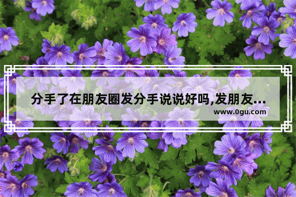 分手了在朋友圈发分手说说好吗,发朋友圈的动态伤感句子