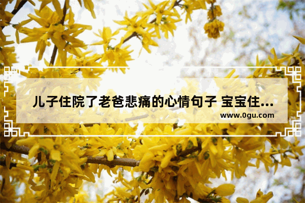 儿子住院了老爸悲痛的心情句子 宝宝住院后的心情句子