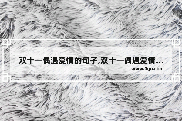 双十一偶遇爱情的句子,双十一偶遇爱情的句子