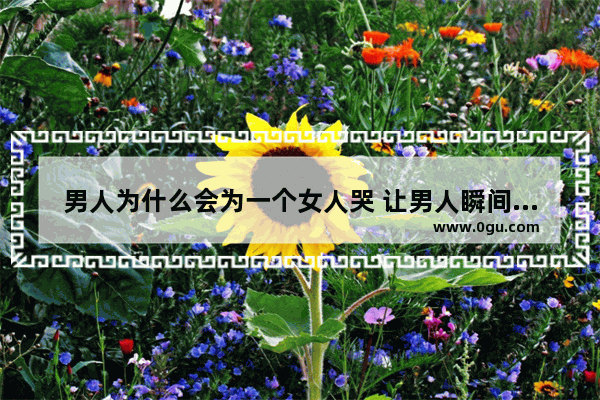 男人为什么会为一个女人哭 让男人瞬间就哭的伤感句子