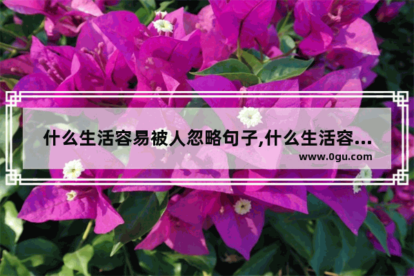 什么生活容易被人忽略句子,什么生活容易被人忽略句子