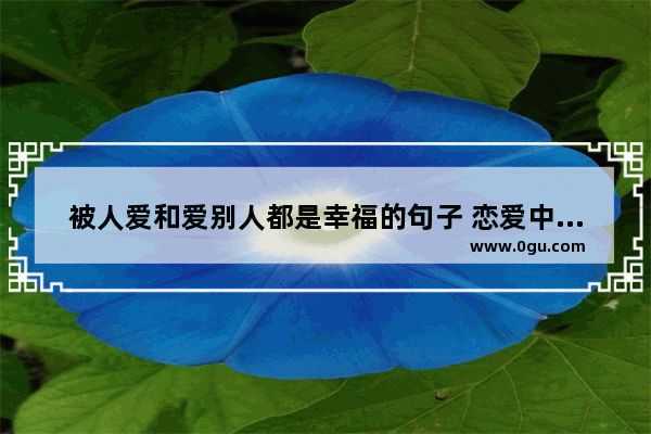 被人爱和爱别人都是幸福的句子 恋爱中幸福就是这样的句子