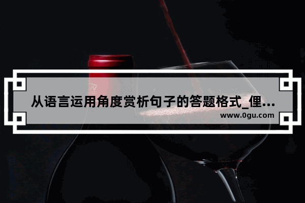 从语言运用角度赏析句子的答题格式_俚语是什么意思呀