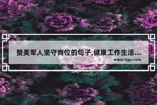 赞美军人坚守岗位的句子,健康工作生活的句子说说
