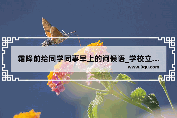 霜降前给同学同事早上的问候语_学校立冬文案
