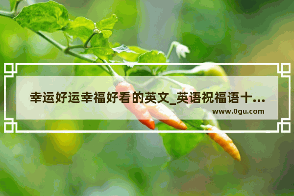幸运好运幸福好看的英文_英语祝福语十句短的