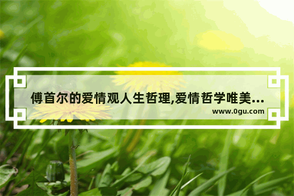 傅首尔的爱情观人生哲理,爱情哲学唯美句子