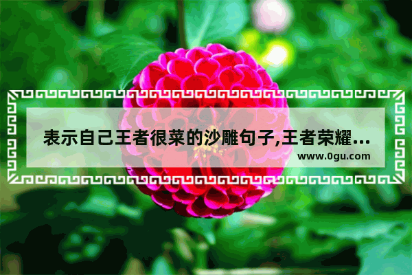 表示自己王者很菜的沙雕句子,王者荣耀霸道的句子搞笑