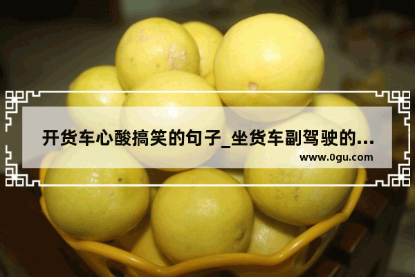 开货车心酸搞笑的句子_坐货车副驾驶的朋友圈句子