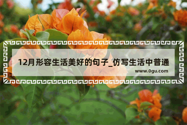 12月形容生活美好的句子_仿写生活中普通而美好的事情的句子