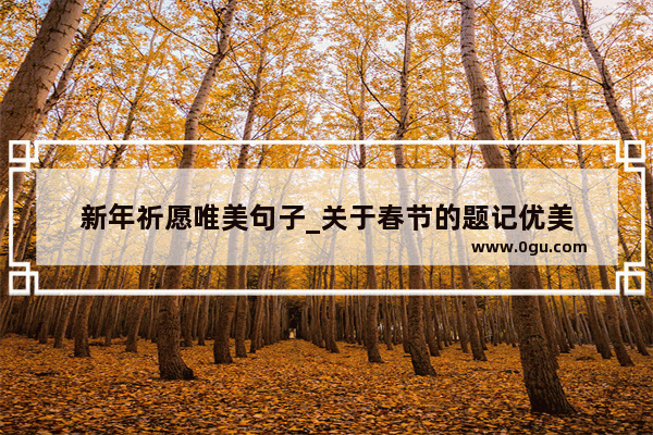 新年祈愿唯美句子_关于春节的题记优美