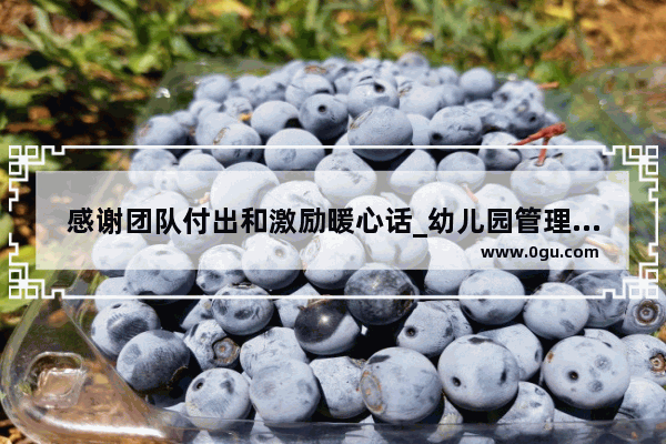 感谢团队付出和激励暖心话_幼儿园管理团队激励人的话