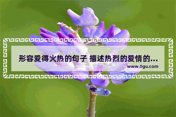 形容爱得火热的句子 描述热烈的爱情的句子