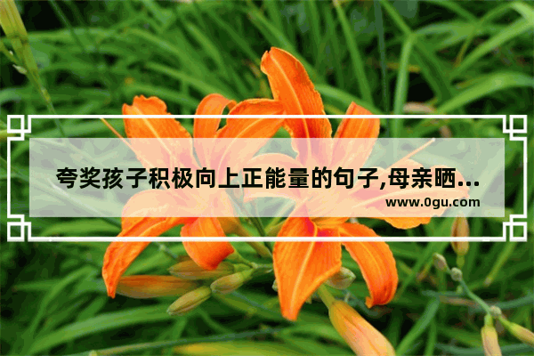 夸奖孩子积极向上正能量的句子,母亲晒孩子正能量的句子