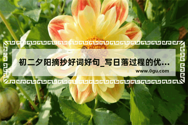 初二夕阳摘抄好词好句_写日落过程的优美段落摘抄150字